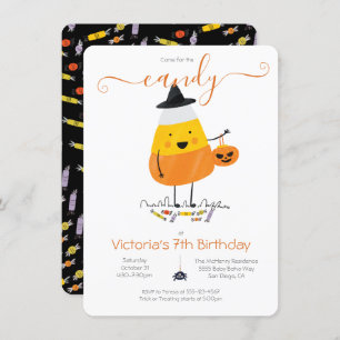 Invitation Corn à bonbons Halloween Fête d'anniversaire ou ré