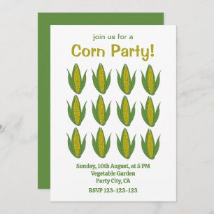 Invitation Corn Plante Maize Légumes Agritourisme Fête de maï