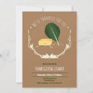 Invitation Cornbread de Thanksgiving aux haricots à œil noir 