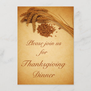 Invitation Corne de blé à Bon thanksgiving Vintage