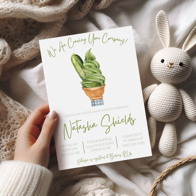 Invitation Cornichons et Crème Glacée, Fête Prénatale Envies (Créateur téléchargé)
