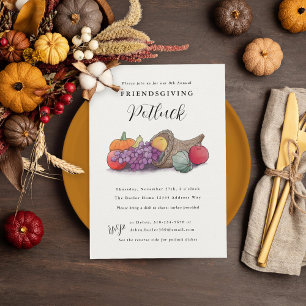 Invitation Cornucopia Friendsgiving Potluck