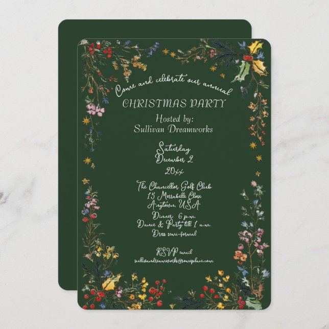 Invitation Corporate Annual Christmas Party  (Devant / Derrière)