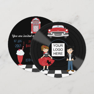 Invitation Corporate/Club/College/School Sock Hop Retro Party