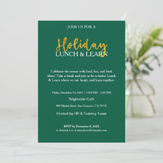 Invitation Corporate Holiday Lunch & Learn Invite