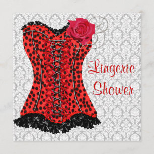 Invitation Corps à corset rouge léopard Lingerie Enterrement