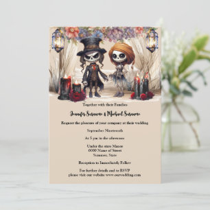 Invitation Corpse marié marié squelette couple goth mariage