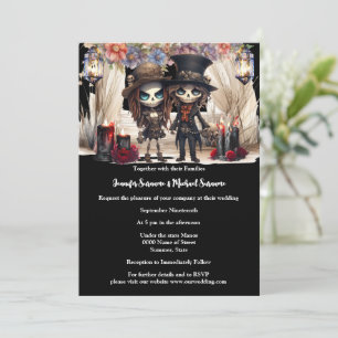 Invitation Corpse marié marié squelette couple mariage chic