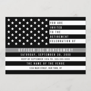 Invitation Correction Ligne Gray mince Retraite du drapeau am