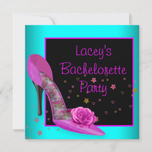 Invitation Corset à talons hauts rose chaud sarcelle pour ent