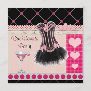Invitation Corset chic et partie rose de Martini Bachelorette