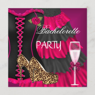 Invitation Corset de fête de Bachelorette Noir Chaussures Ros