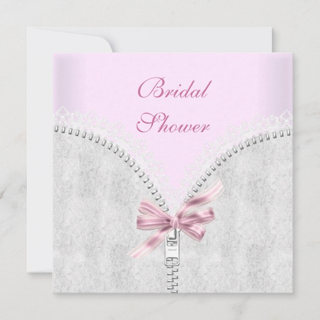 Invitation Corset en dentelle blanche pour douche de mariage  (Devant)