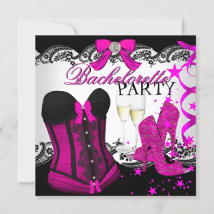 Invitation Corset en dentelle rose champagne enterrement de v