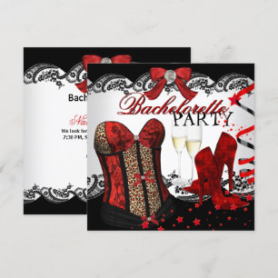 Invitation Corset en dentelle rouge Champagne pour enterremen