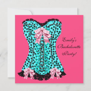 Invitation Corset Talons Leopards Roses Enterrement de Vie de