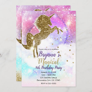 Invitation Cosmic Galaxy Gold Parties scintillant Parti de la