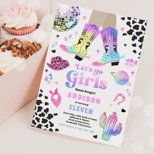 Invitation Cosmic Space Cowgirl Disco Rodéo fête d'anniversai