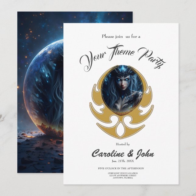 Invitation Cosmic Witch – Born from the Star Sphere. (Devant / Derrière)