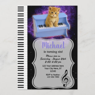 Invitation cosmique Universe de chats de piano