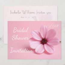 Cosmos Floral Script Rose Pâle Enterrement de Vie 