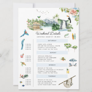 Invitation Costa Rica   Fin de semaine Mariage illustrée