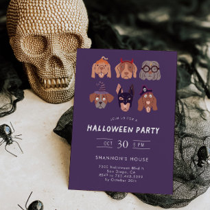 Invitation Costume Chiens Fête d'Halloween