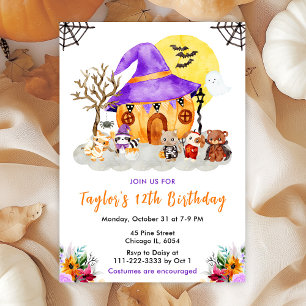 Invitation Costume d'animaux Fête d'anniversaire Halloween