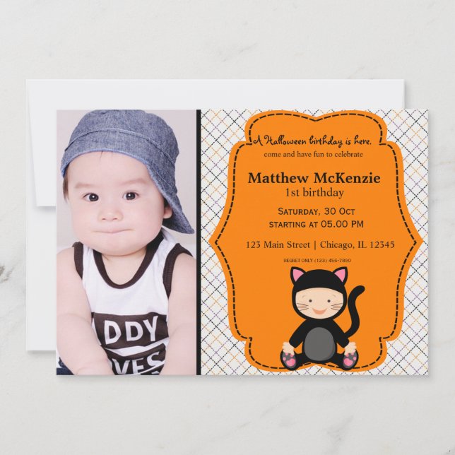 Invitation Costume d'anniversaire d'Halloween (Devant)