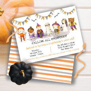 Invitation Costume d'anniversaire d'Halloween Enfants