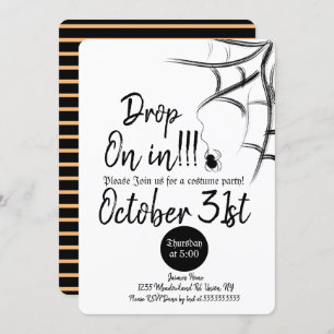 Invitation Costume d'araignée en tableau Chalkboard Halloween