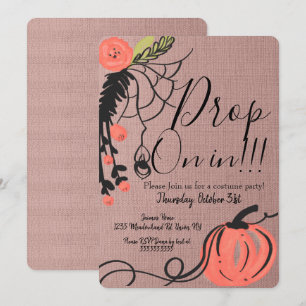 Invitation Costume d'araignée florale Halloween Anniversaire