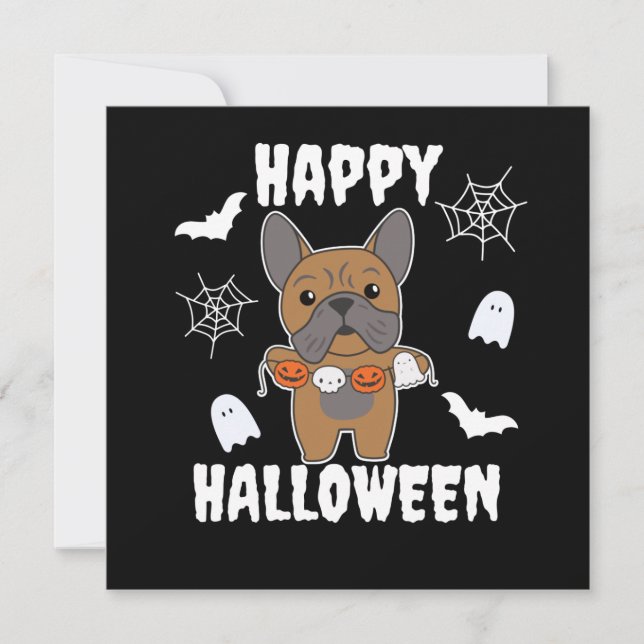 Invitation Costume de chien de Bulldog français pour Hallowee (Devant)