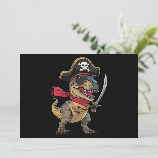 Invitation Costume de dinosaure pirate T-Rex drôle d'Hallowee (Debout devant)