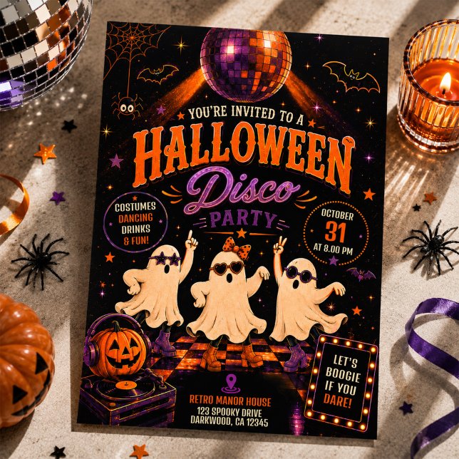 Invitation Costume de disco rétro pour Halloween (Créateur téléchargé)