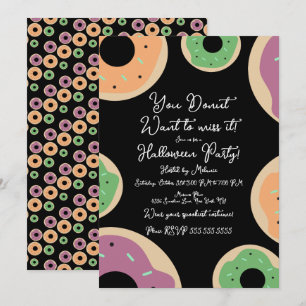 Invitation Costume de donut saupoudré pour la soirée d'Hallow