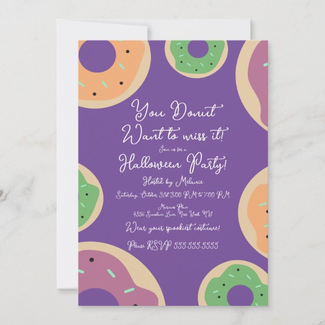 Invitation Costume de Donut saupoudré Scénario de fête d'Hall (Devant)