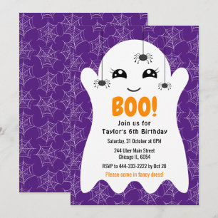 Invitation Costume de fantôme Halloween anniversaire fête vio