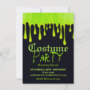 Invitation Costume de fête d'Halloween avec de la bave verte 