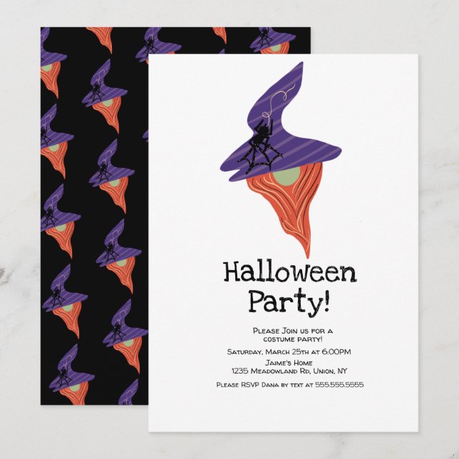 Invitation Costume de fête d'Halloween Gnome Doodles (Devant / Derrière)