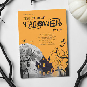 Invitation Costume de fête d'Halloween Orange Trick or Treat