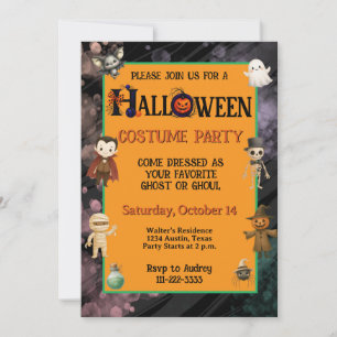 Invitation Costume de fête d'Halloween pour enfants, déguisem