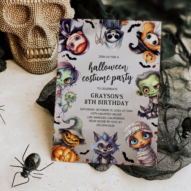 Invitation Costume de fête d'Halloween pour l'anniversaire de (Créateur téléchargé)