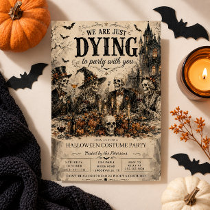 Invitation Costume de fête d'Halloween squelette gothique