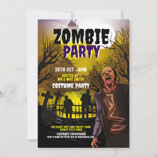 Invitation Costume de fête d'Halloween Zombie Horreur