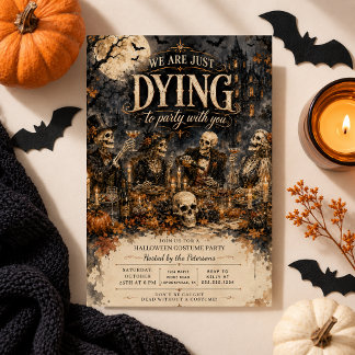 Invitation Costume de fête Halloween squelette gothique