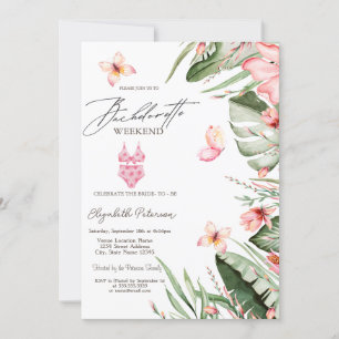 Invitation Costume de natation Palm Papillons Bachelorette