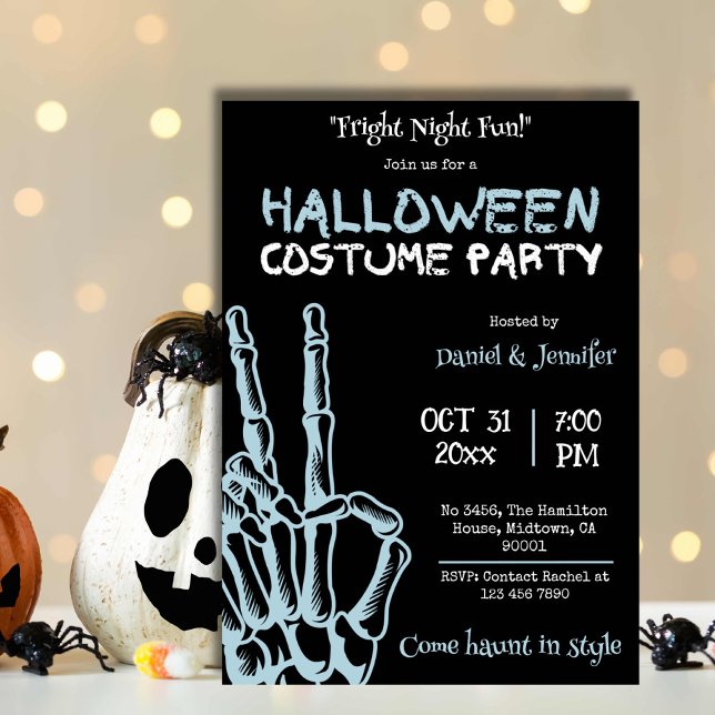 Invitation Costume de nuit éffrayant squelette effroi Hallowe (Créateur téléchargé)