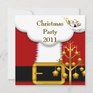 Invitation Costume de Père Noël pour fête de Noël Rouge