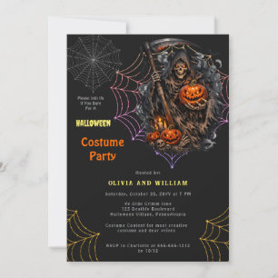 Invitation Costume de Récolteur sinistre pour fête d'Hallowee